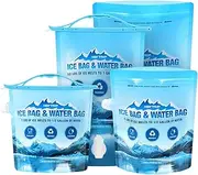 HEYTRIP 4 Pack Reusable Ice Bags for Cooler 2.5lb 5lb Ice Cube Bags, Long Lasting Cold Dry Freezer Packs, Leakproof Water Container - Fill it with Ice to Keep Cooler Cold and Drink its ICY Water