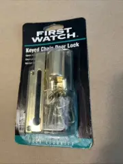 Vintage - FIRST WATCH KEYED CHAIN DOOR LOCK - Door Lock Chain w/Keys