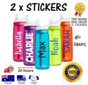 2 x Water Bottle NAME LABELS STICKERS Personalised Kids School Lunch Box Drink