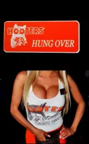 Hooters Uniform Hung Over Name Tag Pin Back Dress Up Role Play Costume Accessory