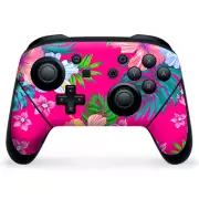 Nintendo Switch Pro Controller Skin Decal Vinyl Wrap - Pink Hibiscus Flowers