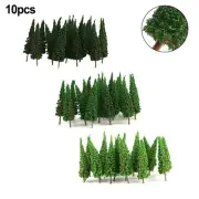 Set of 10 Green Colored Pine Trees Model Trees Perfect for Train Models