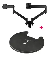 Atdec AWMS-2-D13 Dual 690mm Dynamic Monitor Arms + 135mm Post / 8kg Flat and Curved Screens + Grommet Clamp Desk Fixing, Black AWMS-2-D13-G-B