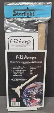 Starlight F-32 Avenger flying model rocket kit Starfighter model rocket Sealed