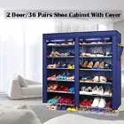 2 Doors W/ Cover Portable Storage Shoe Rack Cabinet Holder Wardrobe Organiser Na