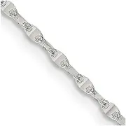 [JewelryWeb] 925 Sterling Silver Polished Lobster Claw Closure 1.75mm Fancy Wave Link Chain Necklace Jewelry Gifts for Women - Length Options: 41 46 51 61