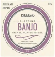 D'Addario EJ57 5-String Banjo Strings, Nickel, Custom Medium, 11-22