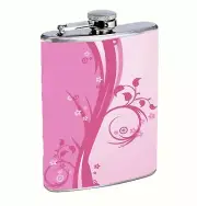 Pink Girly Glam Design Y2k Flask 8oz Stainless Steel Hip Drinking Whiskey
