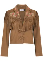 Rixo Marguerite Fringed Suede Jacket - Brown - 12 (UK12 / M) 12 (UK12 / M)