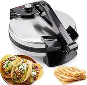 1800W Electric Tortilla Maker, 10 Inch Non-Stick Roti & Chapati Maker Machine with Adjustable Temperature, Double-Sided Heating, for Homemade Tortillas, Rotis, Pizza