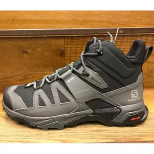 Salomon X Ultra 4 Mid Wide 男款Gore-tex防水登山鞋 L41294600 黑/灰/珍珠藍