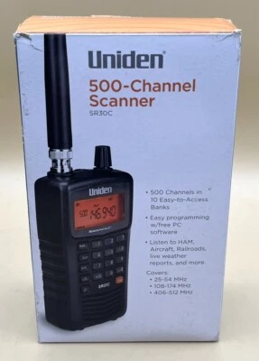 UNIDEN SR30C BEARCAT 500-CHANNEL WEATHER ALERT MARINE HANDHELD POLIC (MVP030847)