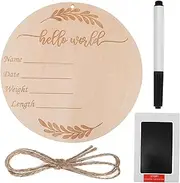 Abaodam Newborn Baby Milestone Cards Kit Baby Birth Announcement Sign Wooden Name Sign Monthly Milestone Discs