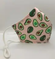 Face Mask 3 Layers - Avocados- Reusable & washable with filter pocket
