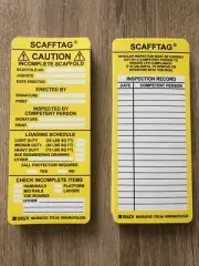 Brady Scafftag yellow caution inspection tags (84 Tags Included) NEW