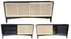 BAHAMAS BUFFET SIDEBOARD SLIDING RATTAN DOORS/ BLACK OAKWOOD COLOUR 180cms.