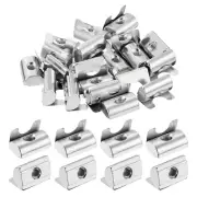 20Pcs M5 T Nut Roll in Spring Carbon Steel Nickel Plated 4040 Series