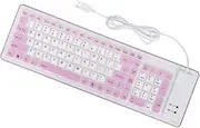 103 Keys Foldable Silicone Keyboard USB Wired Rollup Keyboard Roll Up Soft Rubber Silicone Keyboard for PC Notebook Laptop Desktop Computer (Purple)