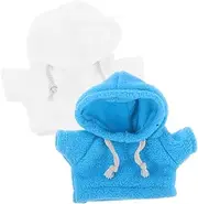 HONMEET 2pcs Plush Bear Clothes Stuffed Hoodies Bunny Birthday Decorations Plush Doll Glasses Rabbit Doll Hoodies Plush Headwear DIY Bear Fluffy Rabbit Hair Accessory Rabbit