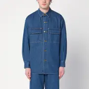 [Auralee] Blue denim shirt 3 Blue