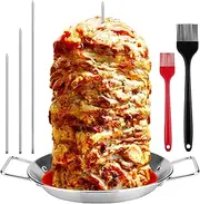 Al Pastor Skewer for Grill, Vertical Skewer Grill Stainless Steel Barbecue Shawarma Machine with Removable Size Spikes, 8, 10,11.5 Inch for Vertical Rotisserie, Shawarma Smoker Oven BBQ Dishes(1set)