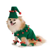Rubies Elf Dress/Hat Cuffs Pet/Dog Dress-up Cosplay Christmas Costume Set