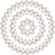 uxcell 60 Pcs 3D Teardrop Rhinestones Diamond Nail Charm Crystal Pointback K9 Glass Rhinestones Crystal Gems for Jewelry Making, Craft, 8x12mm, AB Yellow