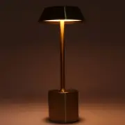 LED Cordless Desk Lamp Gold Rechargeable 3 Color Touch Dimmable Battery Opera.