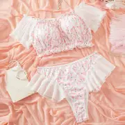 "Women’s Sexy Print Bralette And Thong Set Lingerie With Tempting Wrap Design