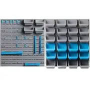 Giantz 44 Storage Bin Rack Wall Mounted Peg Board Shelving Tool Organiser New