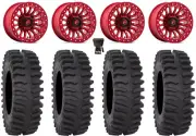 Fuel Rincon Beadlock 15" Wheels Red 30" XT400 Tires Polaris RZR XP 1000 / PRO XP