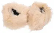 [WRITWAA] 1 Pair Fluffy Wrist Cuffs Women Winter Warm Arm Warmers Beige Plush Gloves Faux Fur Wrist Bands