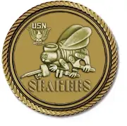 Seabees Bronze Medallion for Box Cremation Urn/Flag Case - 2 Inch Diameter
