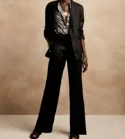 NWT!!! Banana Republic RT$250 Classic Black Islet Linen Suit Blazer Jacket 2 Reg