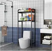 Hokcus Multi-Functional Shelf Washer Storage Frames for Over Toilet,Storage Toilet Shelf 2-Tier,Space-Saving Cosmetic Storage Above Corner Floor Cabinet Commode Rack,in Bathroom Wa