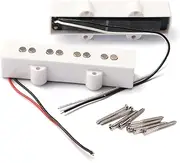 LOLIPPYY 4 String String Electric Bass Pickups Set Bridge Neck Pickups for Jb Guitar Easy Installation Wax Potted to Reduce Noise Standard White