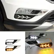 LED DRL Front Bumper Fog Light Lamp Steering 2pcs For Honda CRV CR-V 2015~-2016 (for: Honda)