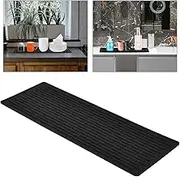 40.5x14.5cm Draining Board Mat Dish Drying Mats Non-Slip Dish Drainer Mat Silicone Kitchen Drying Mat Heat Resistant Drainer Mats Drying Mat for Dishes Kitchen Counter Bathroom Dining Table, Black
