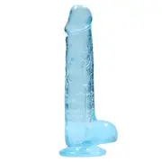 RealRock 8-inch Crystal Clear Dildo with Balls