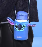 Disney Stitch Stainless Steel Tumbler & Plush Sling Bag Genuine Hot/Cold Cup Set