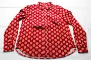 Boden Women's Sienna Cord Shirt AN3 Rhythmic Red Ornate Stamp Size US:6 UK:10