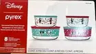 Pyrex Disney Christmas Mickey & Minnie Mouse 8 Piece Glass Storage + Lids Set