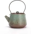 5.12" Ceramics Retro Stone Ware Handle Pot Tea Kettle Kung Fu Teapot Tea Set