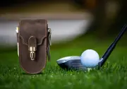 Leather Golf Ball Holder Case 3 Golf Ball 2 Tee Slot Galf Ball Pouch Waist Bag