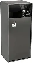 Outdoor Trash Can 19L/40L Indoor/Outdoor Garbage Can Square Metal Garbage Can with Two Side Openings, Modern Household Commercial Garbage Cans Outside Garbage can(Medium)