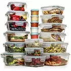 35 Pc Set Glass Food Storage Containers With Lids Glass Meal Prep Containers Air