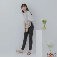 在飛比找momo購物網優惠-【MO-BO】唯美防潑水修身彈力丹寧褲(褲子)