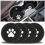 I Love My Dog Car Coasters Non-Slip Silicone Coasters Red Cup Holders (4 Pcs)