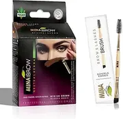 Mina ibrow Hair Color Medium Brown|Natural Spot coloring and Hair Tinting Powder with Duo Angled Brush, Water and Smudge Proof | No Ammonia, No Lead with 100% Gray Converge Upto 30 Application