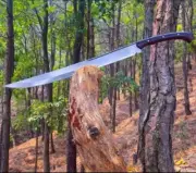 Custom Handmade Carbon Steel Blade Exquisite Machete Hunting Sword Camping